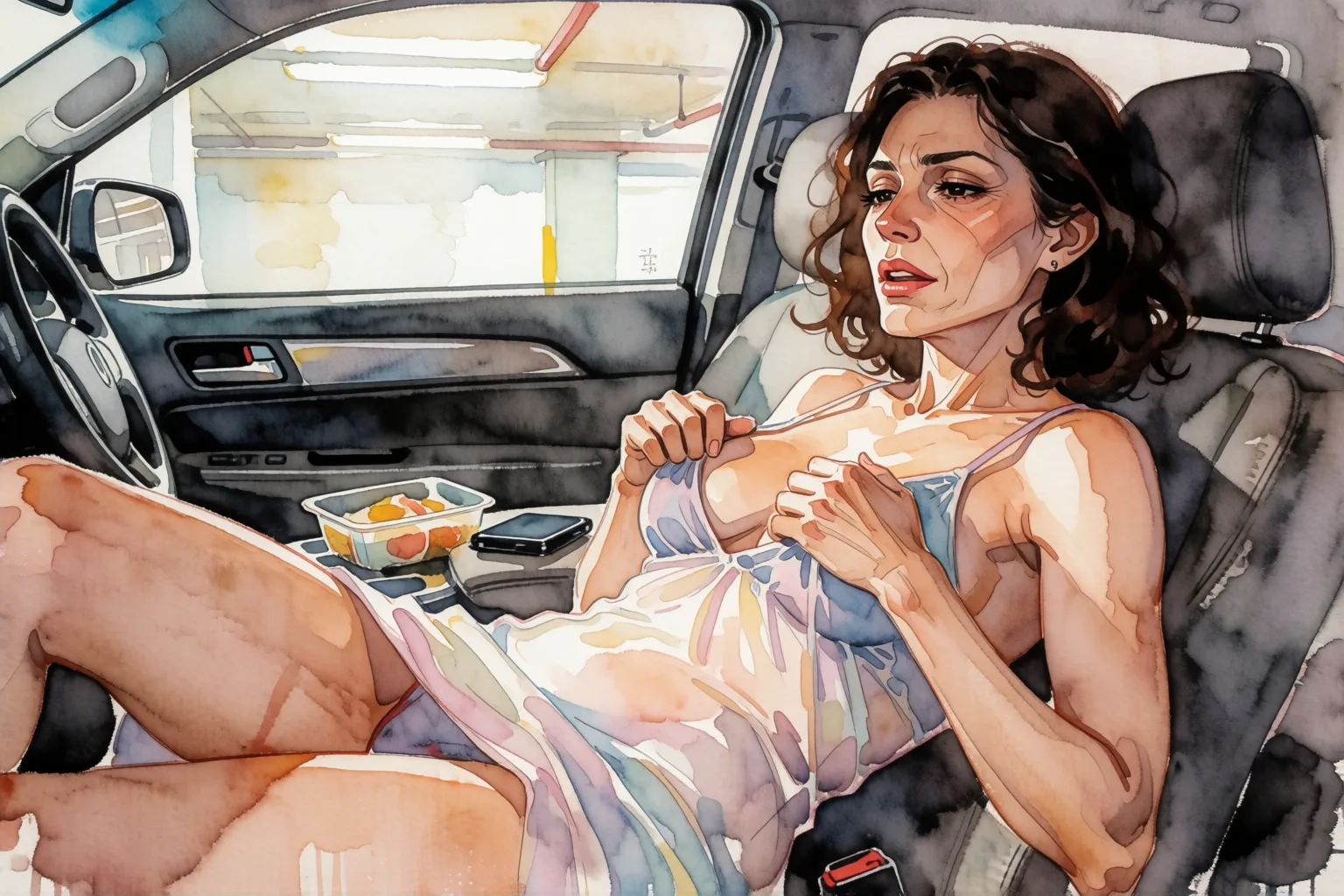 Escena 1 del relato: Me toqué en el auto antes de entrar a la oficina