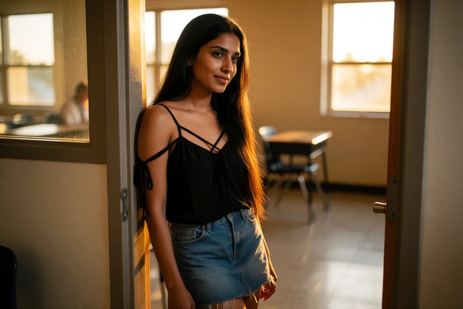 Erotic story illustration: My Student Stayed on a Saturday and Broke My Discipline