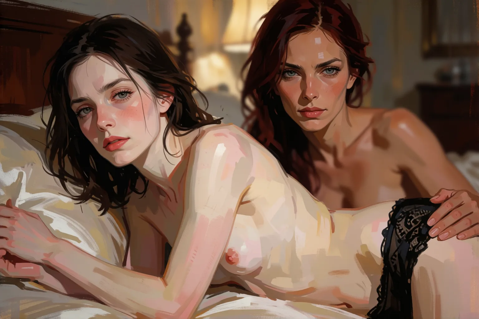 Escena 2 del relato: Mi amiga me ató a su cama y no quise escapar