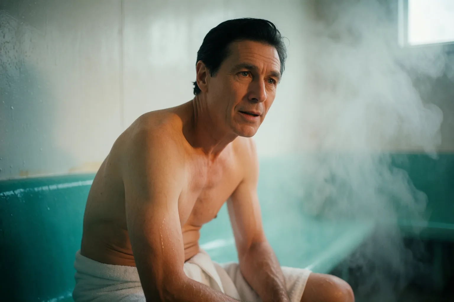 Scène 1 de l'histoire : Mon ami m’a emmené au sauna et je n’ai pu que regarder
