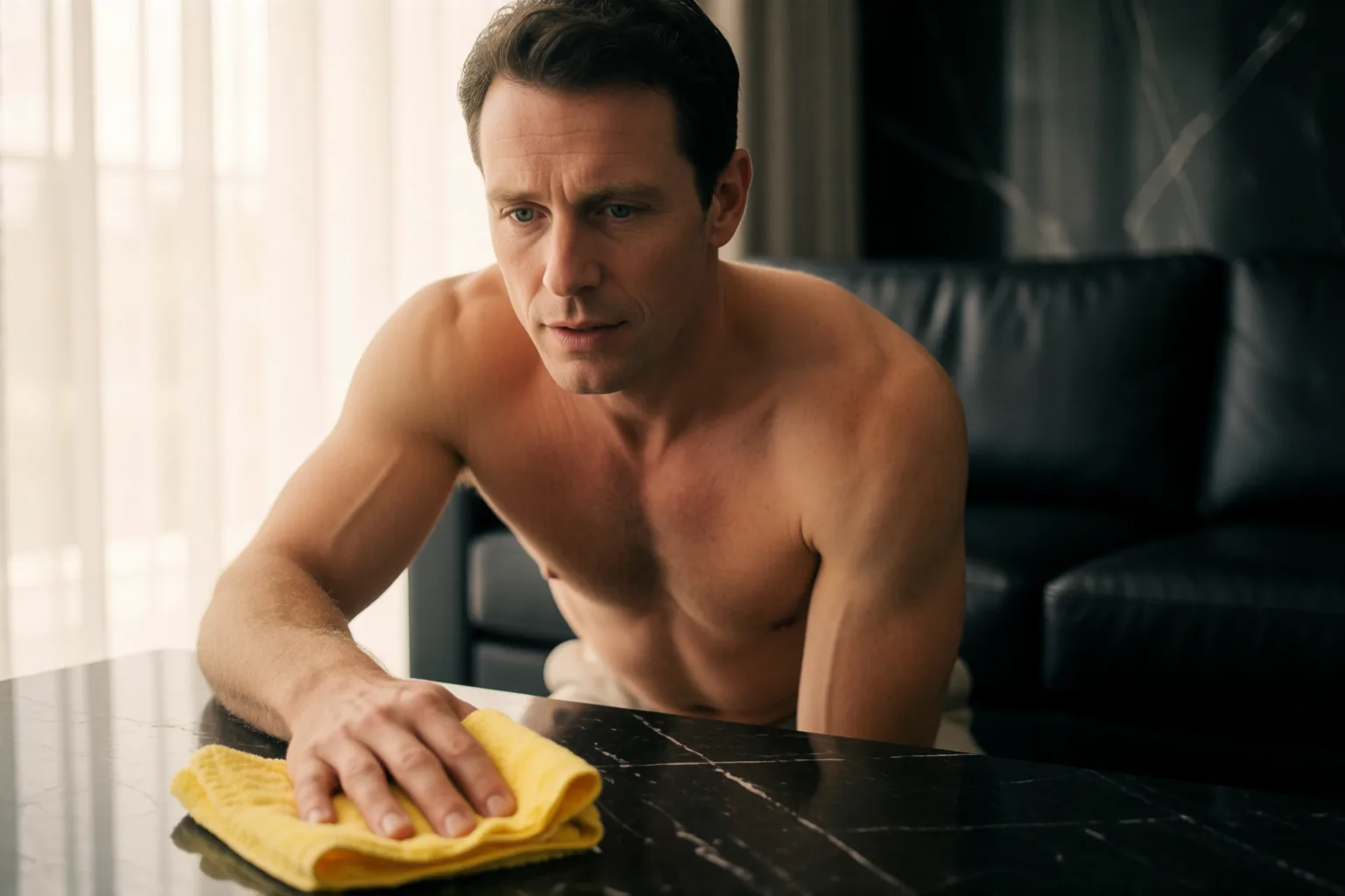 Erotic story illustration: My landlord taught me to obey on my knees