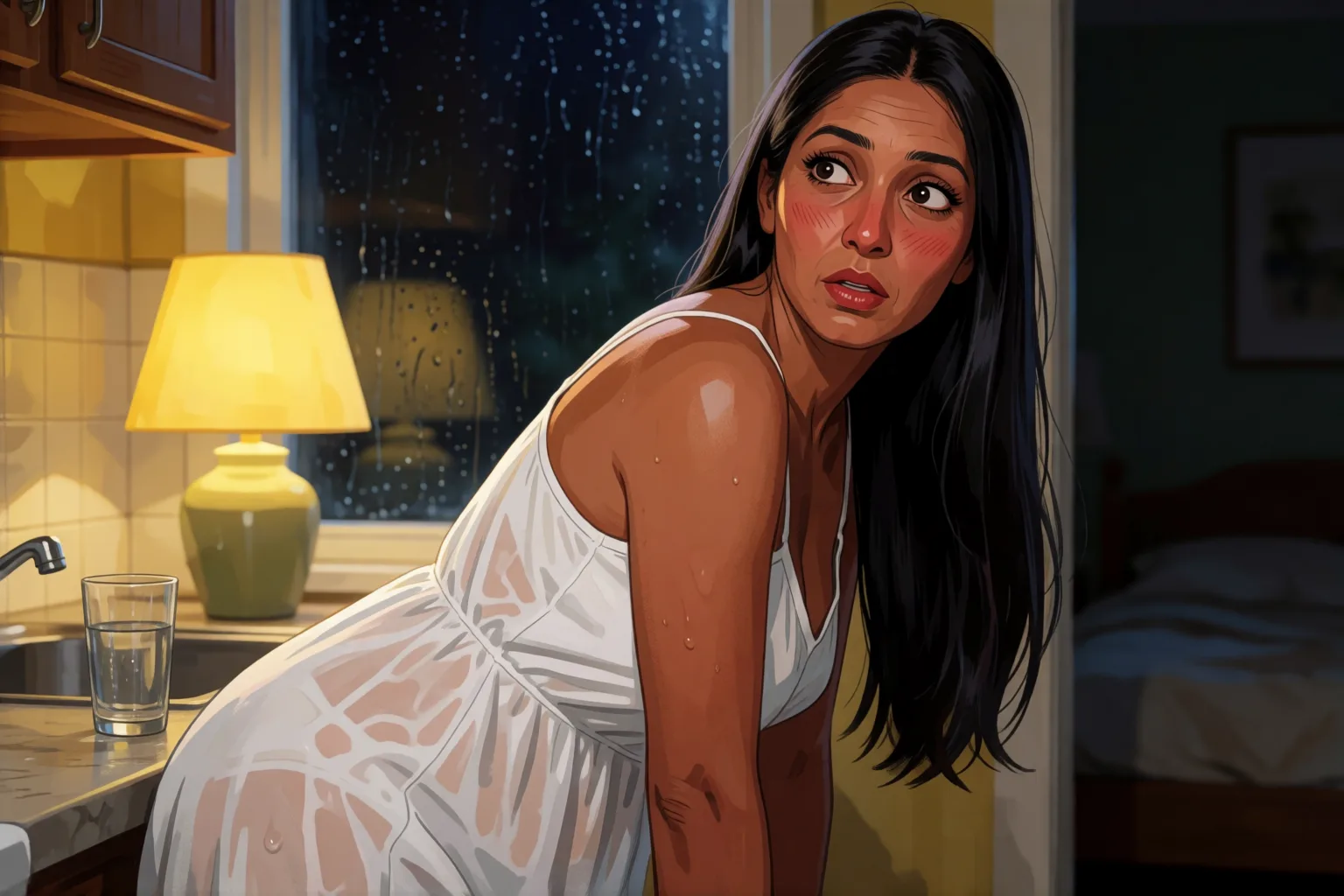 Erotic story illustration: My Roommate and What I Heard Every Night