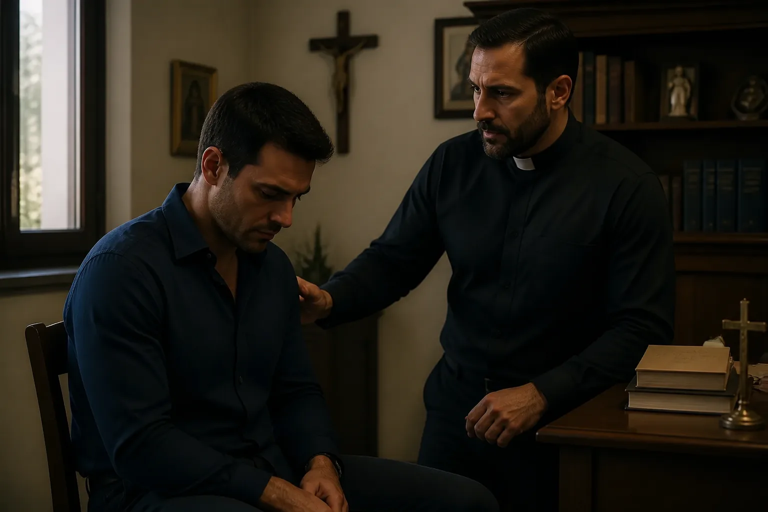 Scene 3 of the story: My Confession Ended on My Knees in the Sacristy
