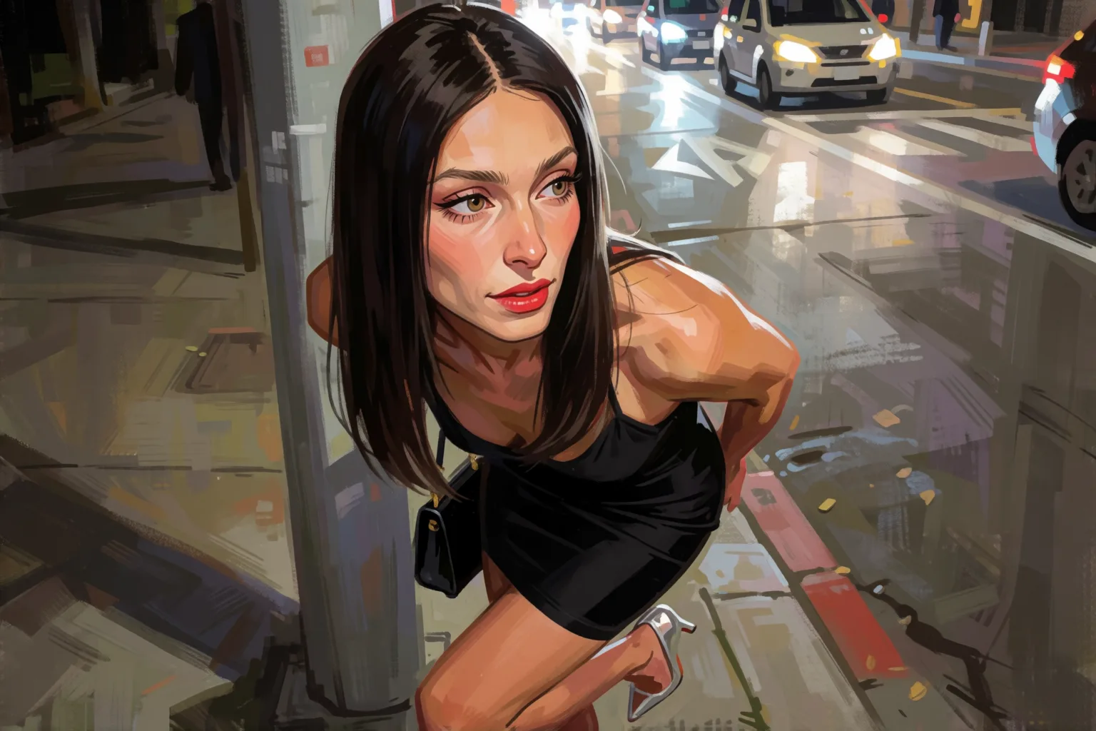 Ilustración del relato erótico: Mi debut como travesti en la esquina más transitada