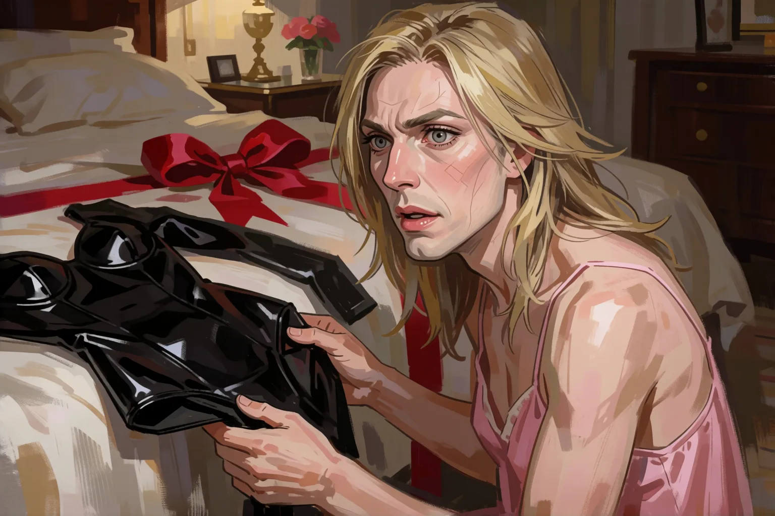 Escena 1 del relato: Mi esposa me vistió de muñeca para sus amigas