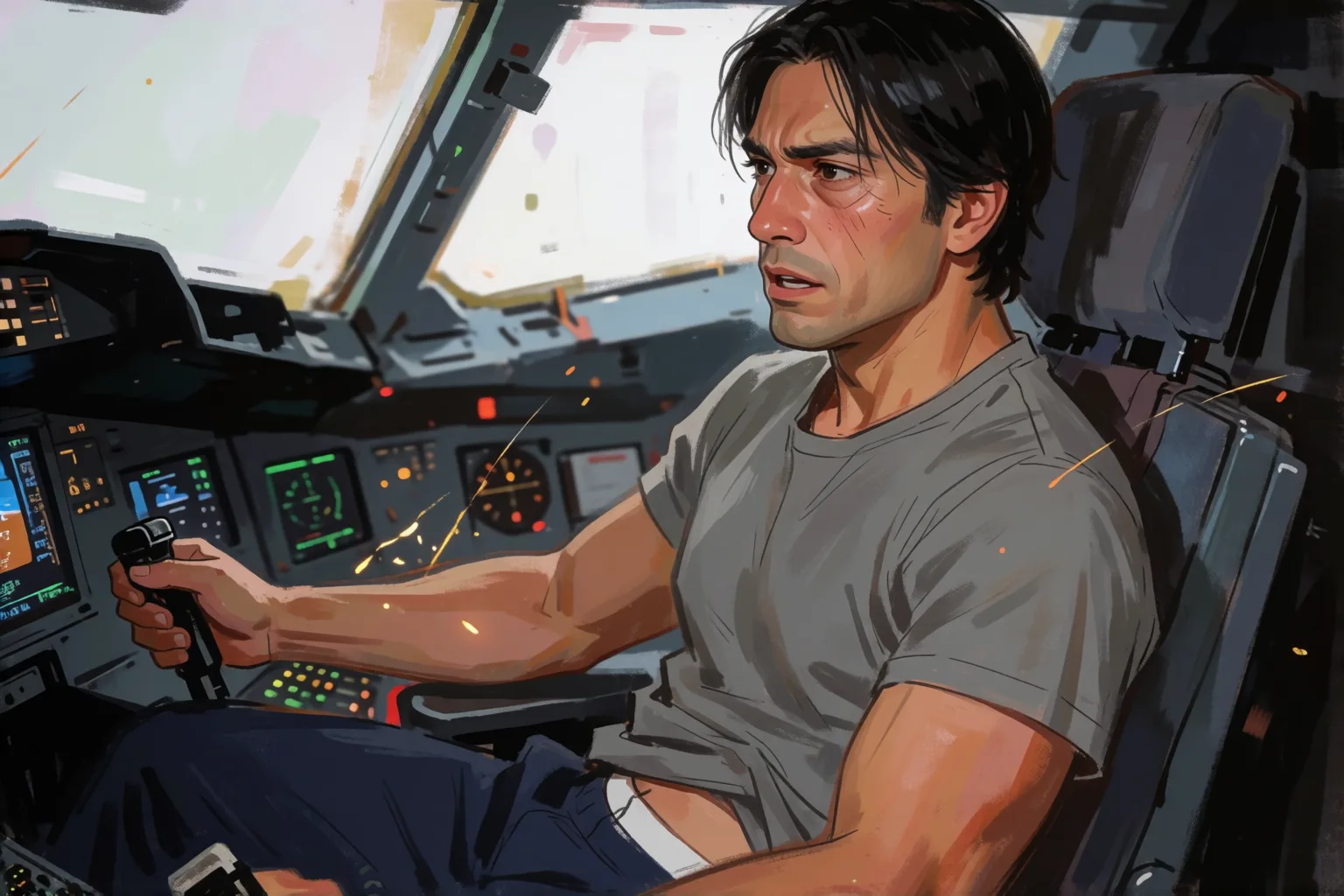 Escena 1 del relato: Mi ex apareció en la cabina mientras yo pilotaba