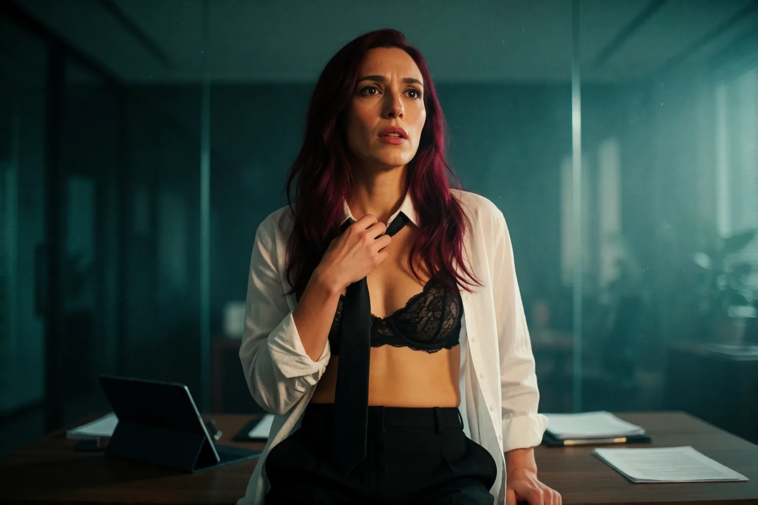Scene 1 of the story: My Boss Discovered Tamara Behind the Suit