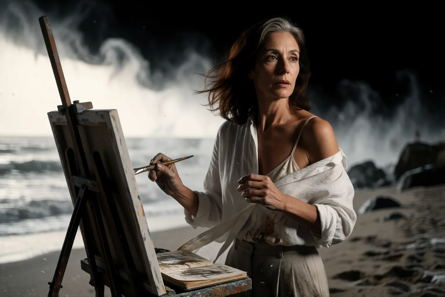 Erotic story illustration: My Painting Morning Ended in the Arms of a Stranger