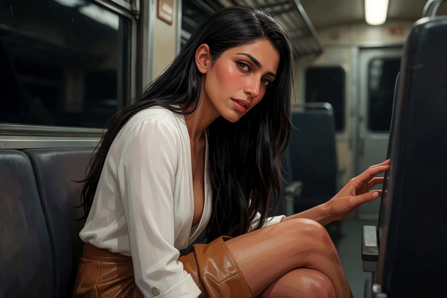 Escena 1 del relato: Mi marido me miró follar con un extraño en el tren