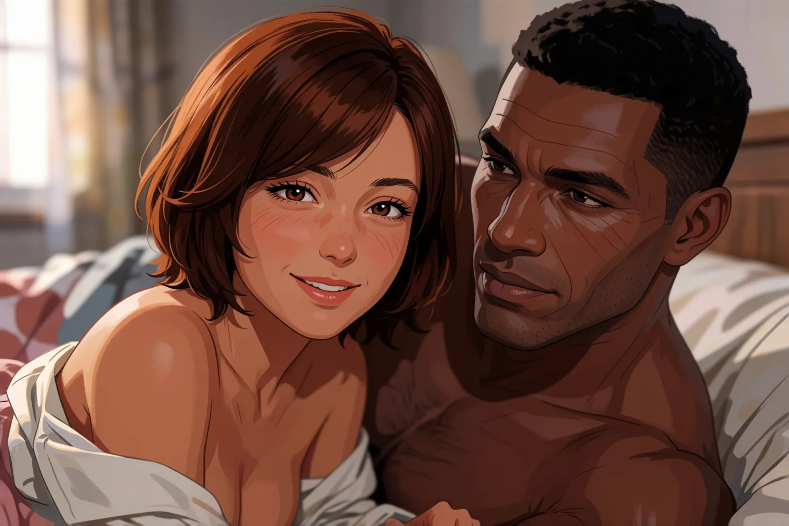 Cena 2 do conto: Minha mulher fingiu dormir para me ver com uma desconhecida