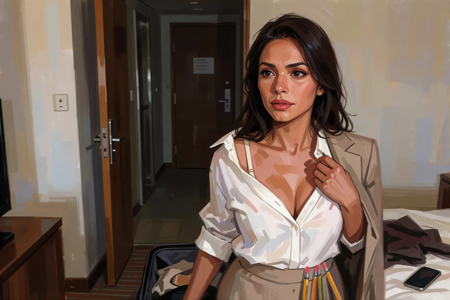 Erotic story illustration: My Girlfriend Left Me an Unfinished Matter That Morning