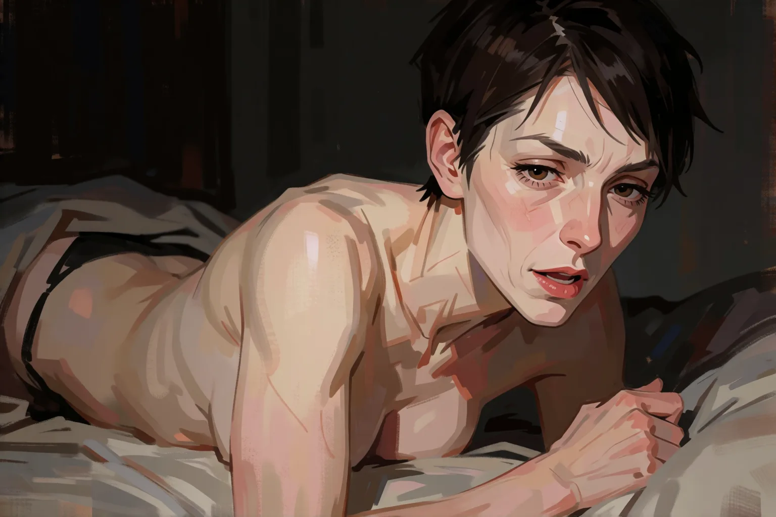 Scene 1 of the story: My Girlfriend Came Back from a Trip with a Confession in the Dark