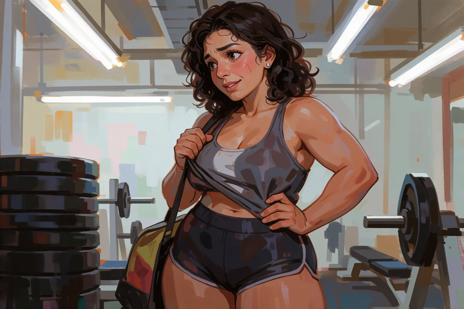 Erotic story illustration: My Boyfriend Pushed Me to Desire My Gym Trainer