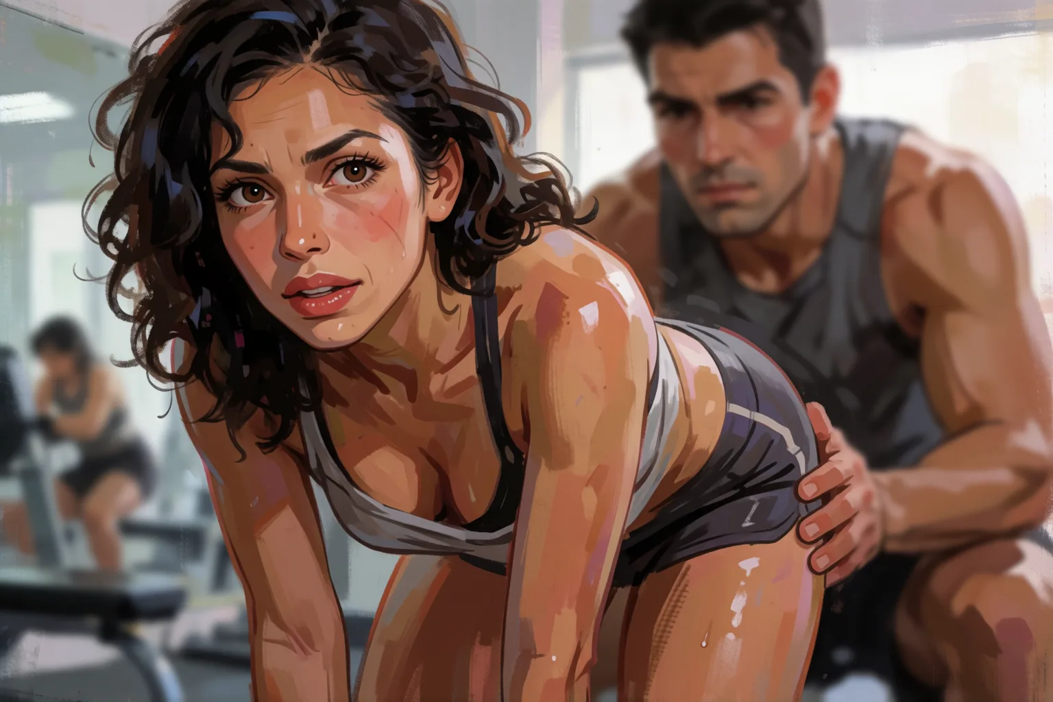 Scene 2 of the story: My Boyfriend Pushed Me to Desire My Gym Trainer