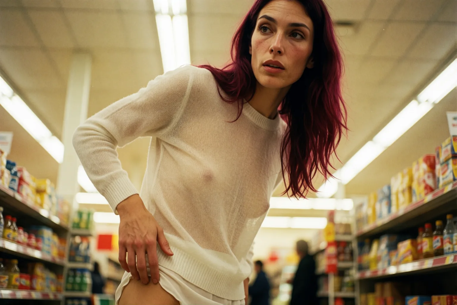 Scene 1 of the story: My Boyfriend Took Me Around the Supermarket Almost Naked