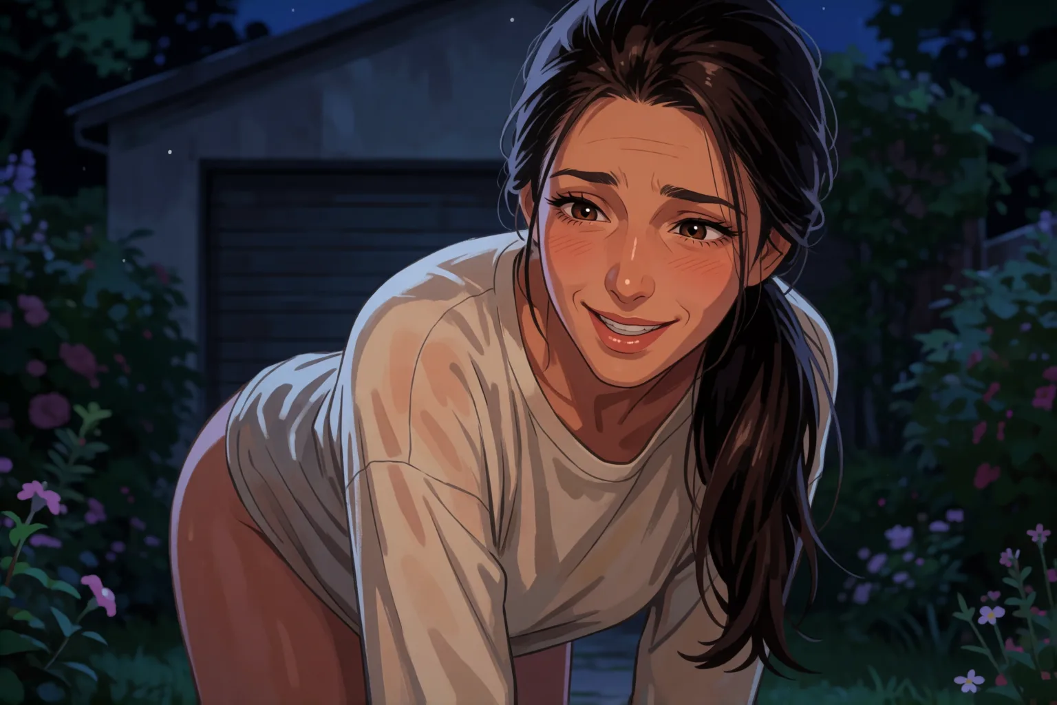 Cena 1 do conto: Minha prima me esperou no jardim à meia-noite