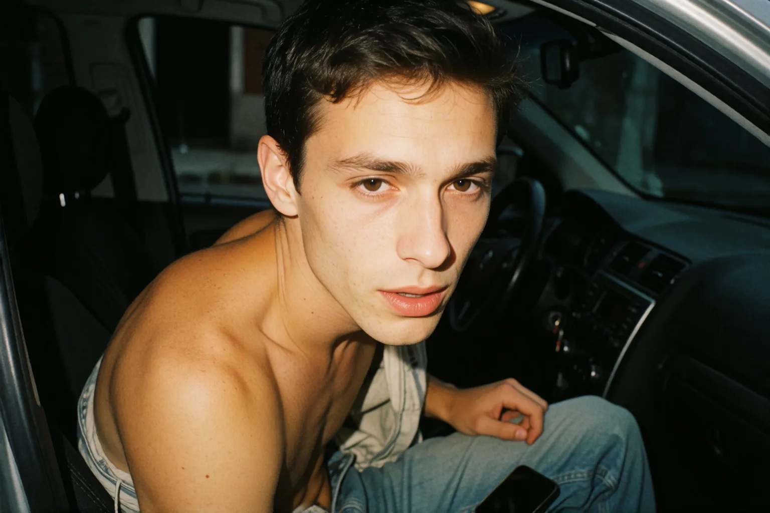 Erotic story illustration: My First Time in the Car of a Mature Man