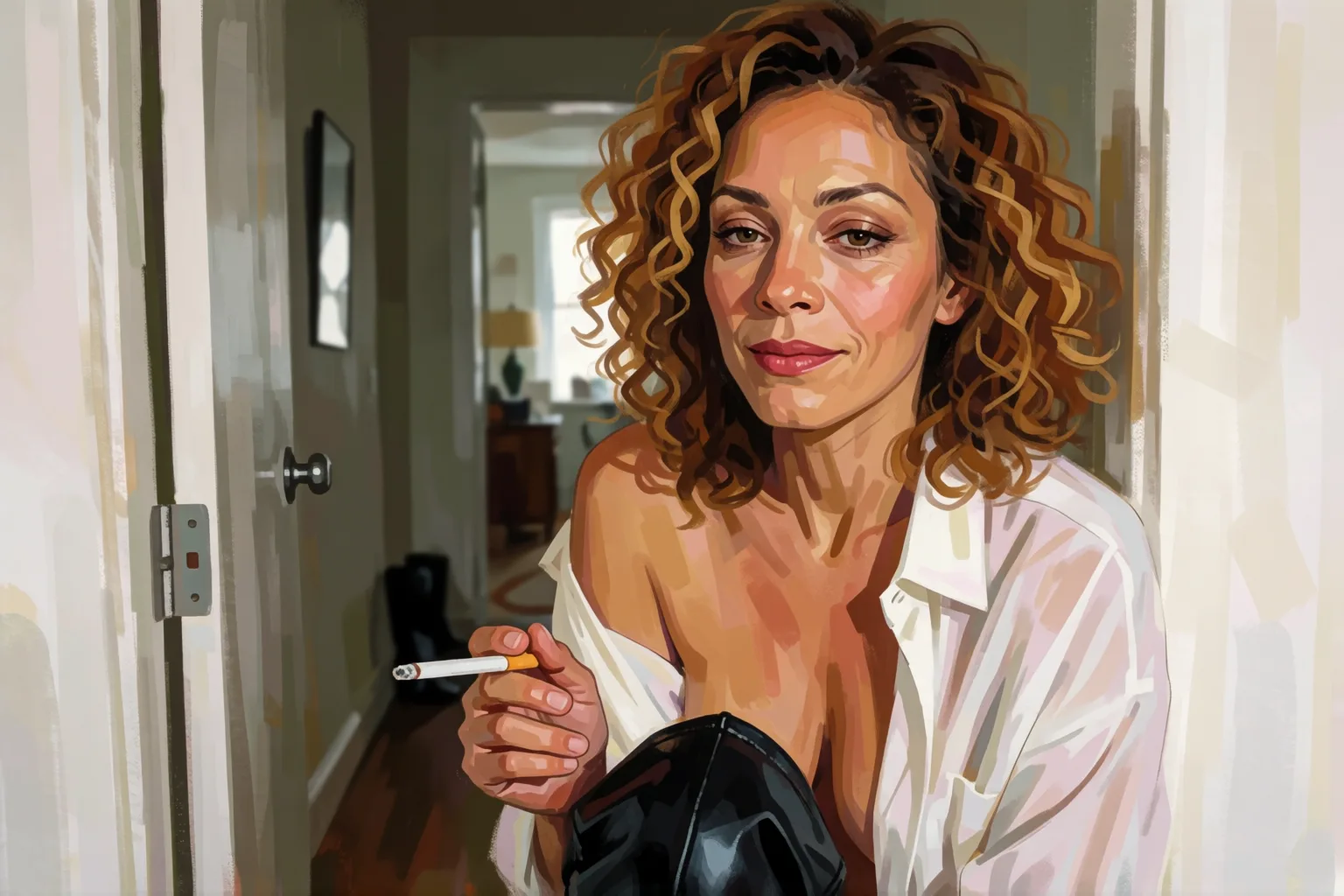 Erotic story illustration: My Neighbor Taught Me What It Means to Obey