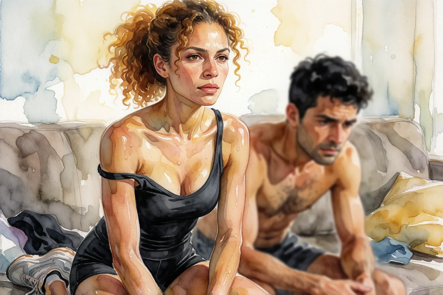 Escena 2 del relato: Mi vecina me sorprendió y me puso en mi lugar