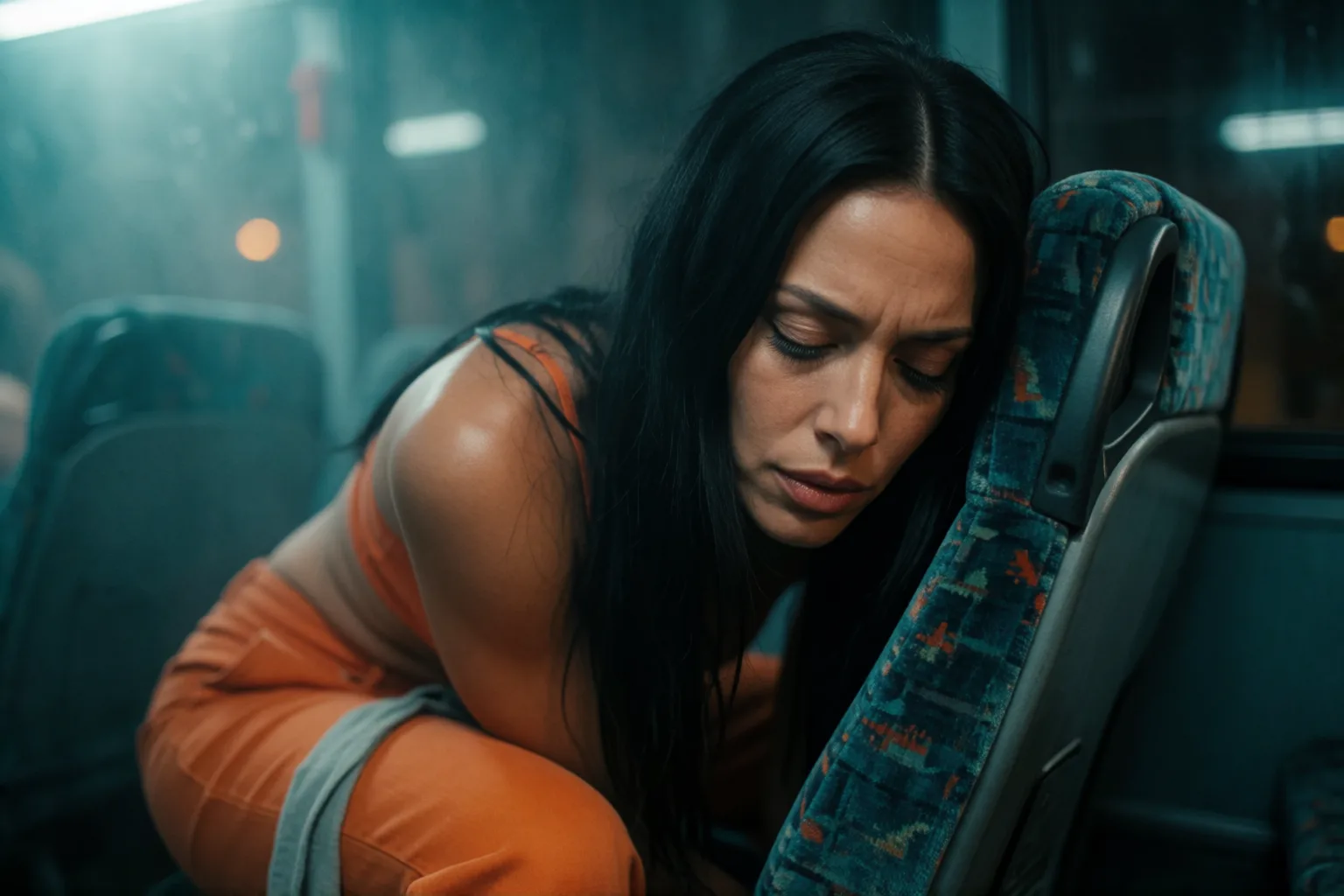 Escena 2 del relato: No aguanté las ganas en el autobús nocturno