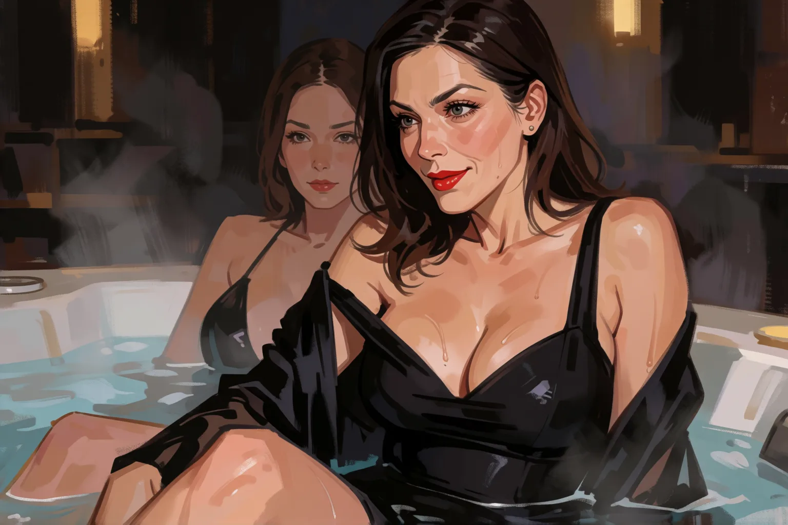 Erotic story illustration: Our First Night at the Swingers Club