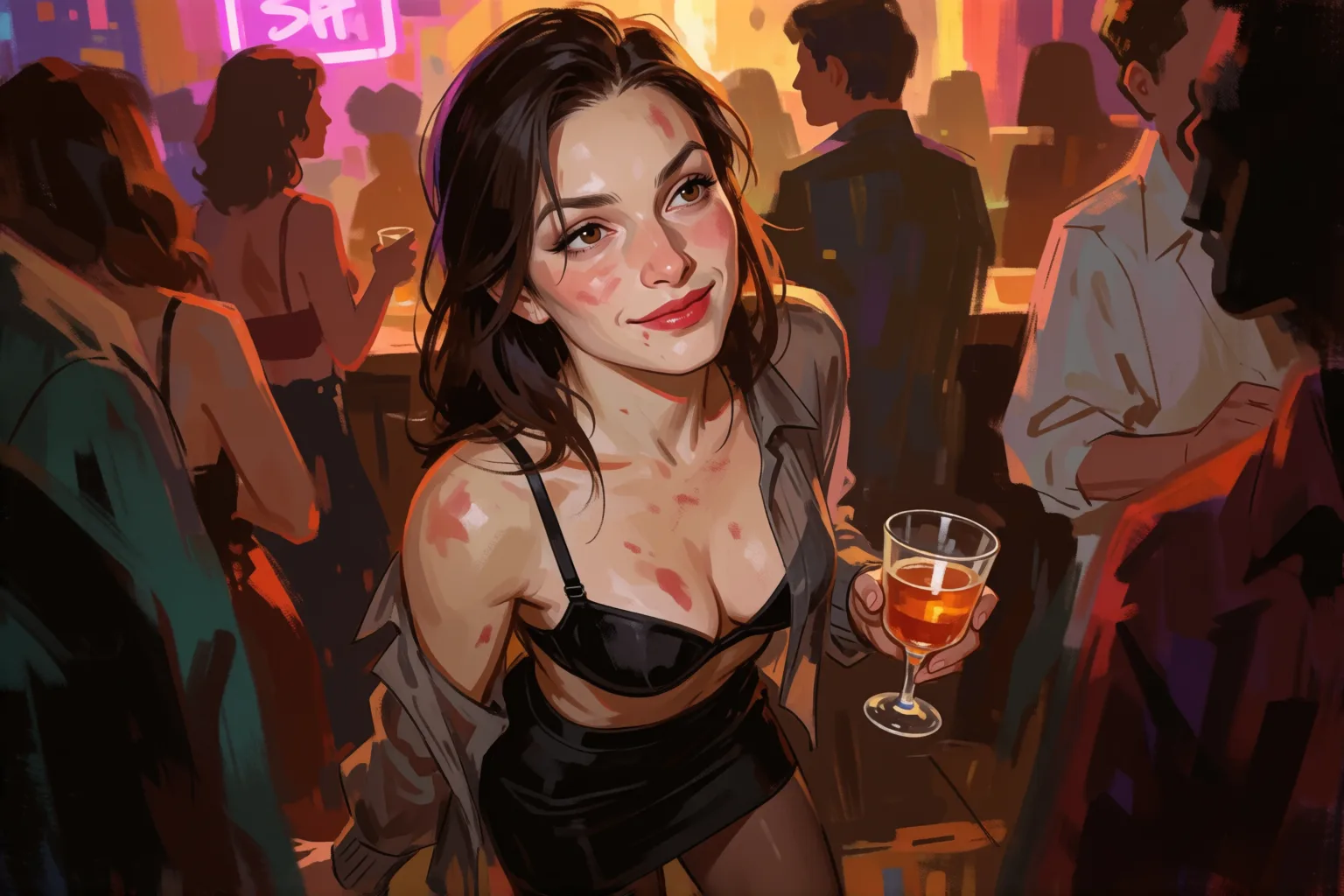 Illustration zur erotischen Geschichte: Unser Mädelswochenende wurde zu einem Dreier