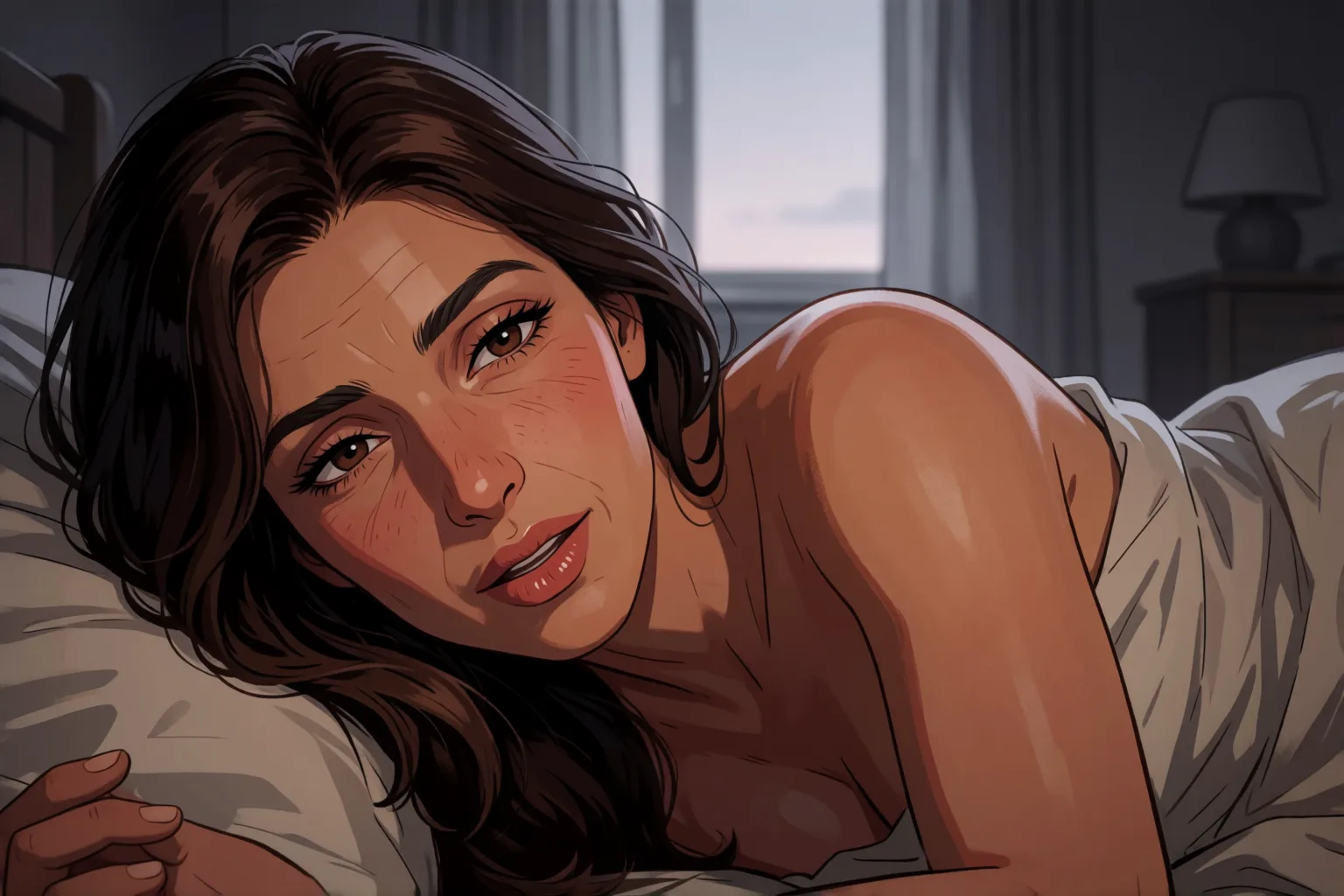 Ilustração do conto erótico: Nosso jogo começa antes de ela abrir os olhos