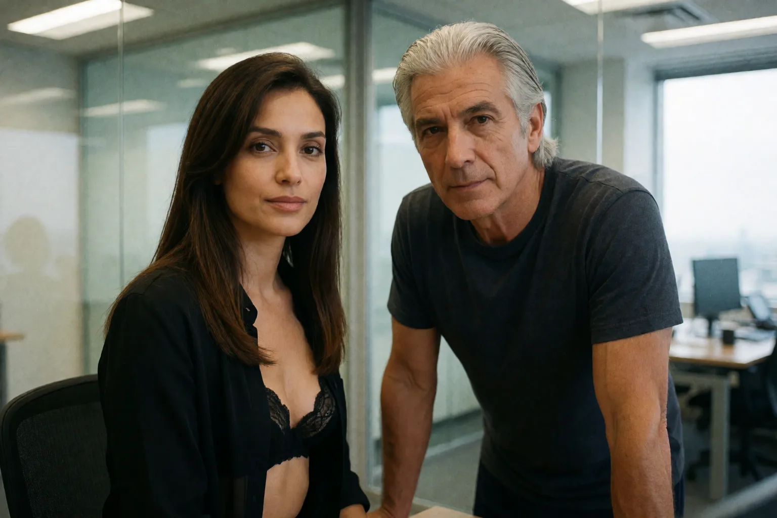 Erotic story illustration: I Provoked My Mature Boss Until He Lost Control