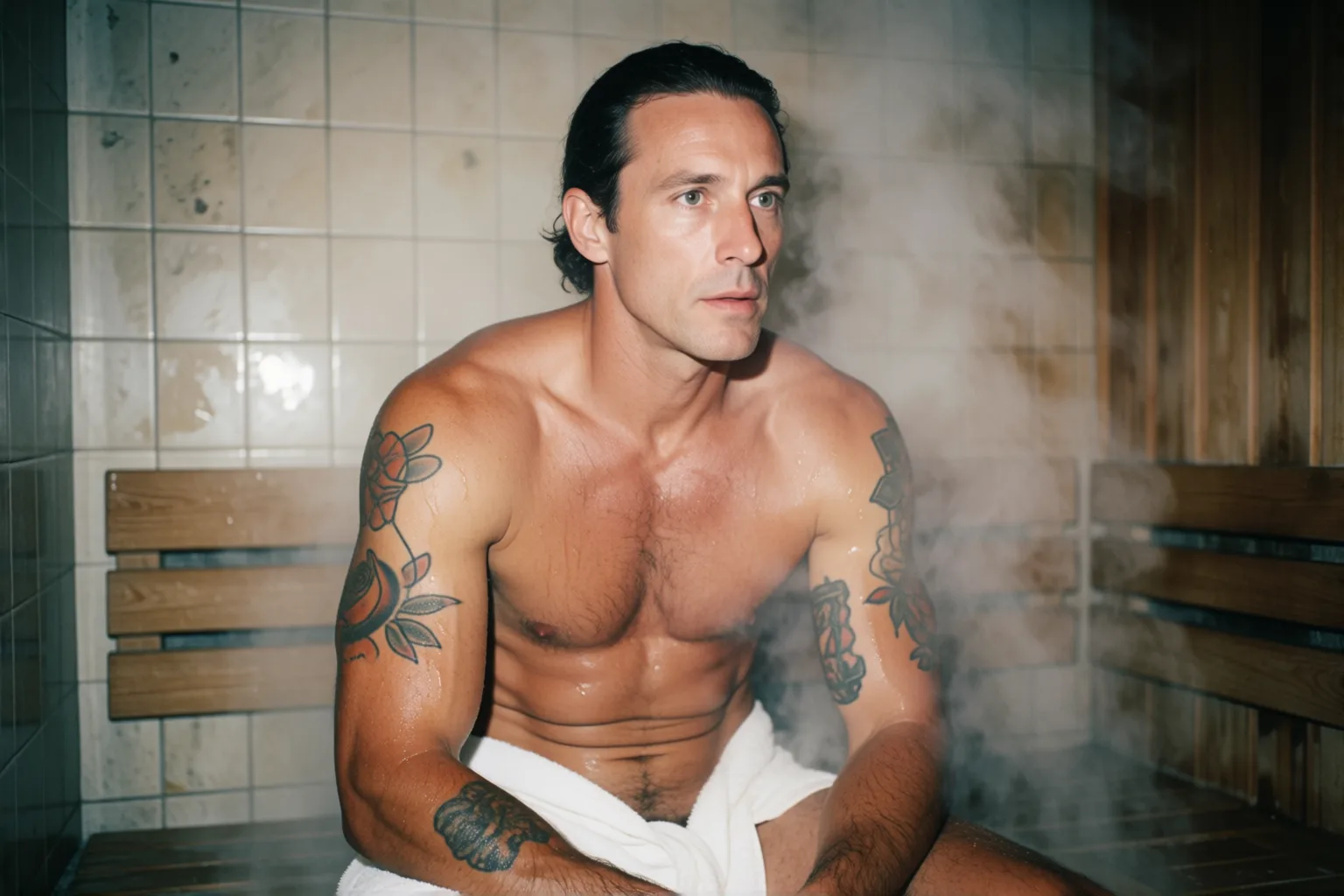 Erotic story illustration: I Recognized the Actor at the Gay Sauna That Night