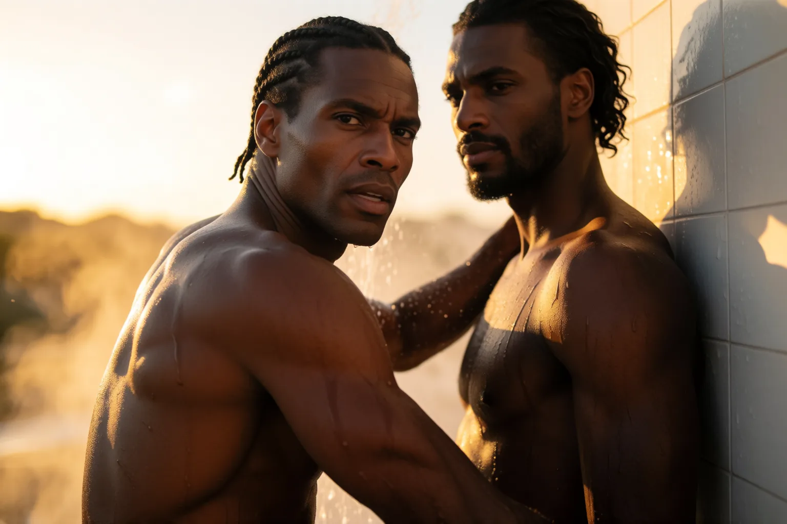 Scene 2 of the story: Sweat and Gay Desire Under the Empty Gym Showers