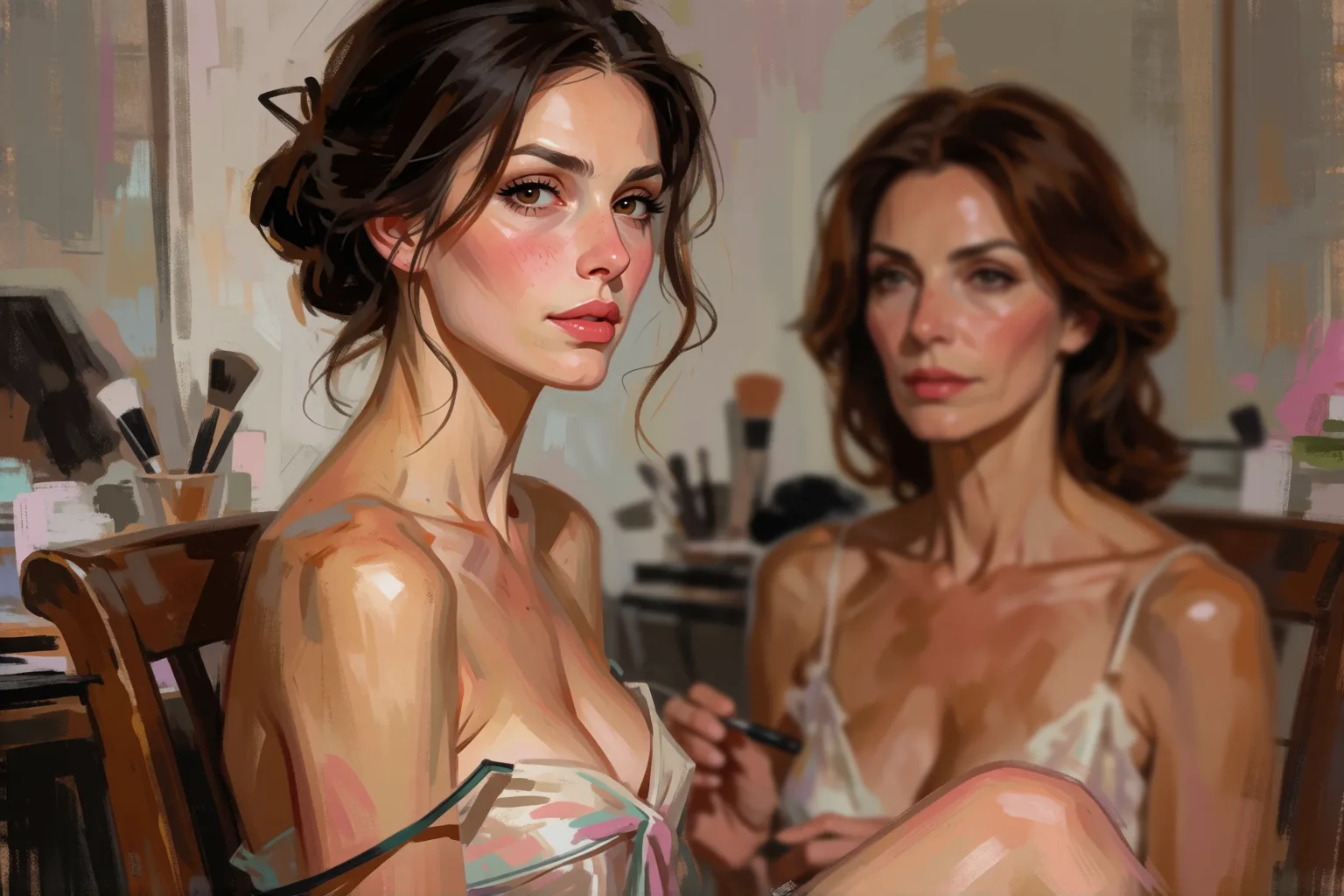 Escena 2 del relato: Tres mujeres y un vestido sin tirantes